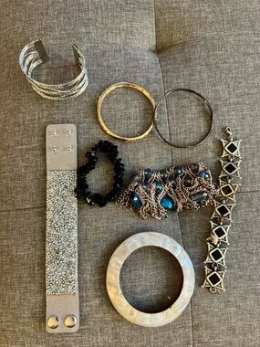 paparazzi Mixed Bracelet Set of 8 - Silver, Gold, Black, White, Blue